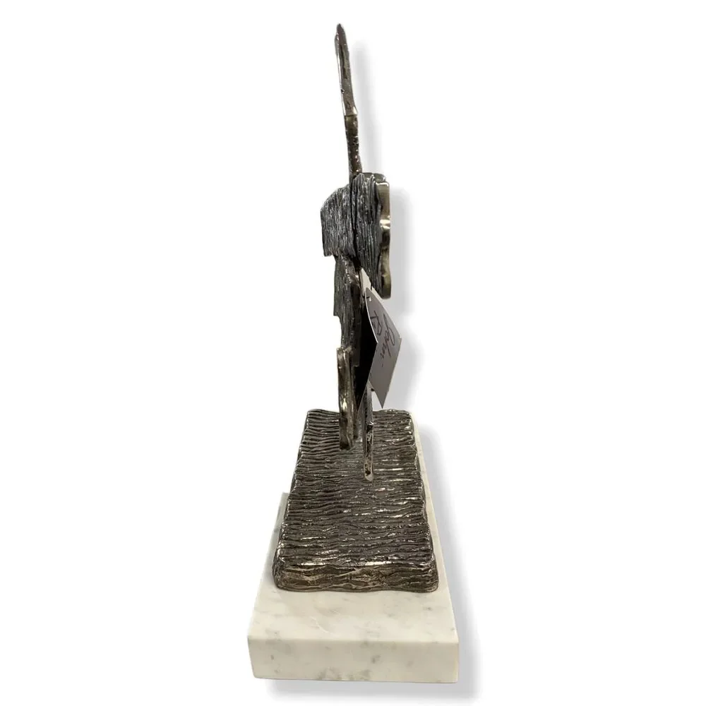 $586 John-Richard Collection Silver Crinkle Swoosh Decorative Accent Sculpture